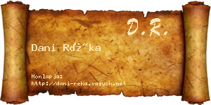 Dani Réka névjegykártya